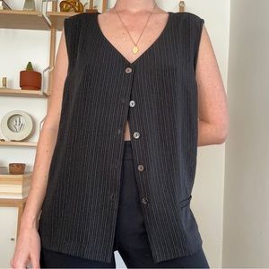 *last chance - make an offer* Vintage Pinstripe Flowy Vest Size Large